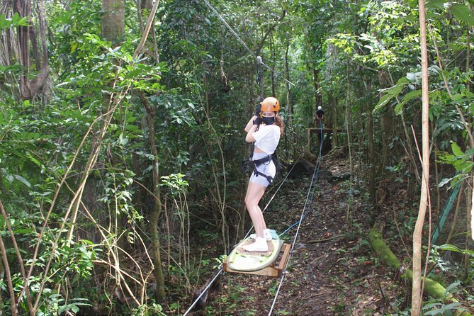 Adventure Trail Tour in the foothills of the National Rainforest - A small zipline closes the route