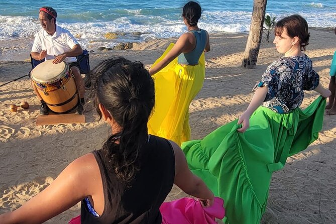 Afro Puerto Rican Folklore Bomba Class and Live Music - The beach backdrop and sunset timing