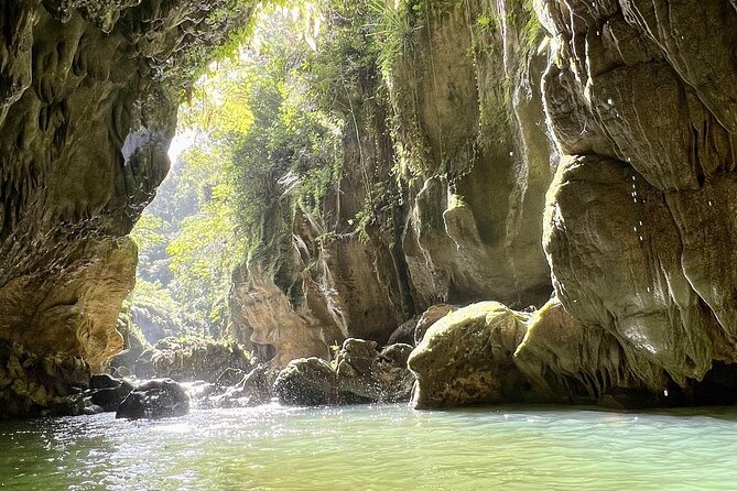 Cave Adventure: Canyon and Hidden Waterfall in Charco Azul - Three caves, dark passages, and turquoise water