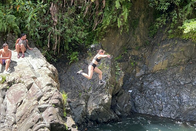 Explore El Yunque: Hiking, Swings & Waterslide (Small Group) - First pool: swimming, jumps, and the rope swing