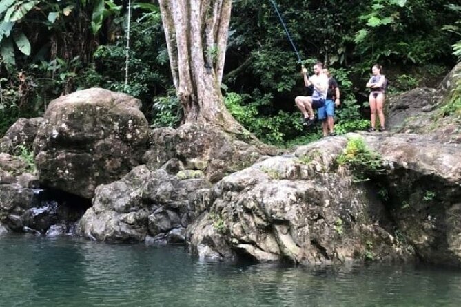 "Off the beaten path" Rain Forest Guided hike with Transportation - The waterfall pool and first water stop