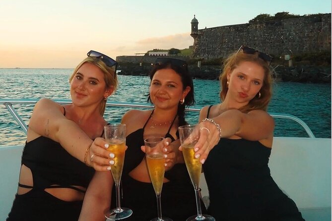 Private Old San Juan Bay Boat Sunset-Night Cruise - Champagne, snacks, and music aboard
