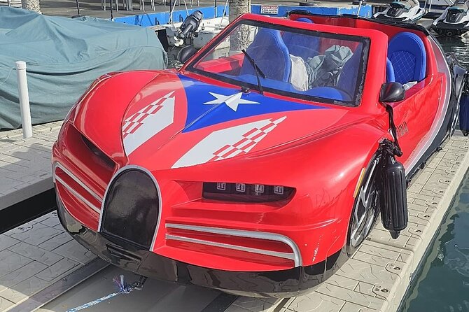 San Juan Watersports Car Rentals Red Bugatti - The best views come from the bay