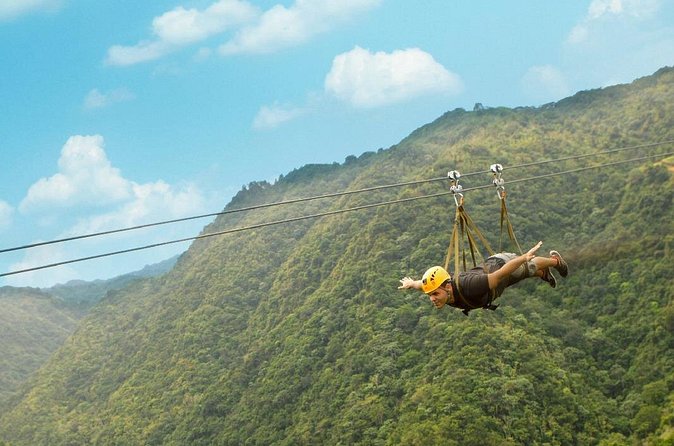 The Beast Zipline at Toroverde Adventure Park in Puerto Rico - The launch and the 4,745-foot flight