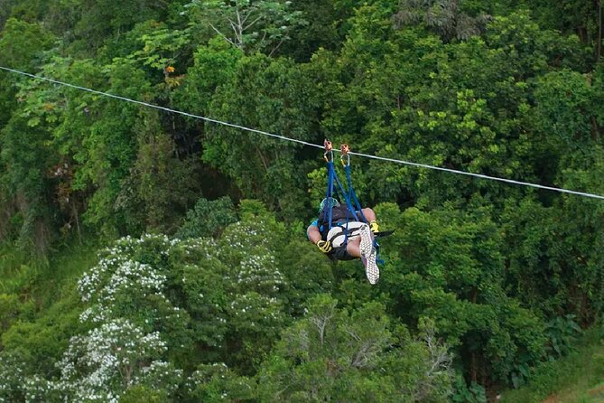 The Beast Zipline at Toroverde Adventure Park in Puerto Rico - Getting fitted for The Beast